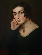 Portrait of a Young Lady with a Hair Clip By Antonio Gisbert