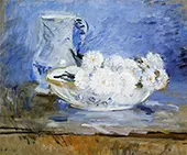 White Flowers in a Bowl 1885 By Berthe Morisot