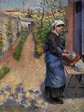 Young Woman Washing Plates 1882 By Camille Pissarro