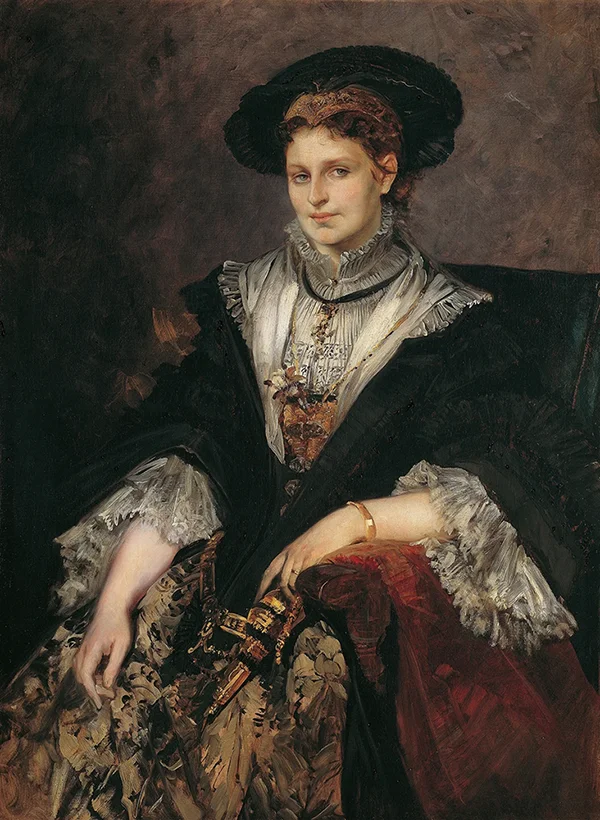 Portrait of Bertha Von Piloty By Hans Makart