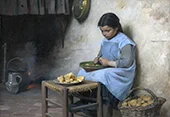Peeling Potatoes By Charles Sprague Pearce