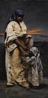 Mother and Child Evening Desert By Charles Sprague Pearce