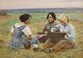 Lunch Break in the Fields By Charles Sprague Pearce