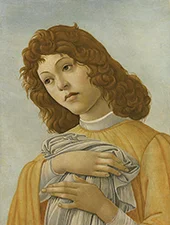 An Angel Head and Shoulders By Sandro Botticelli