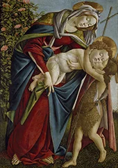 Madonna and Child and The Young St.John The Baptist By Sandro Botticelli