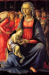 The Virgin and Child Surrounded by Five Angels By Sandro Botticelli