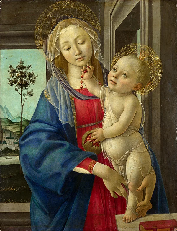 The Virgin and Child with a Pomegranate By Sandro Botticelli
