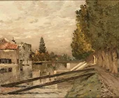Houses Along the Riverside By Jean-Charles Cazin