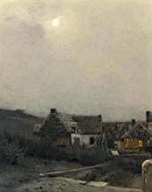 Moonlit Cottages By Jean-Charles Cazin