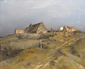 Moonrise Moon Landscape By Jean-Charles Cazin