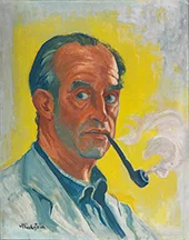 Self Portrait with Pipe c1946 By Max Pechstein
