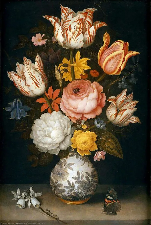 Bouquet of Flowers in a Chinese Vase By Ambrosius Bosschaert