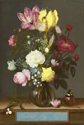 Bouquet of Flowers in a Glass Vase 1621 By Ambrosius Bosschaert