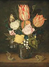 Bouquet of Flowers in a Vase By Ambrosius Bosschaert