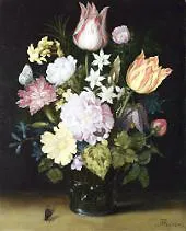 Bouquet with Tulips By Ambrosius Bosschaert