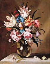 Glass Vase with Flowers By Ambrosius Bosschaert