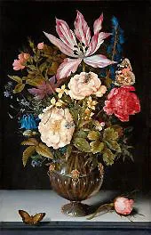 Still Life with Flowers 1617 By Ambrosius Bosschaert