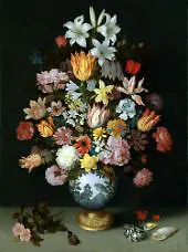 Still Life with Flowers in a Vase By Ambrosius Bosschaert