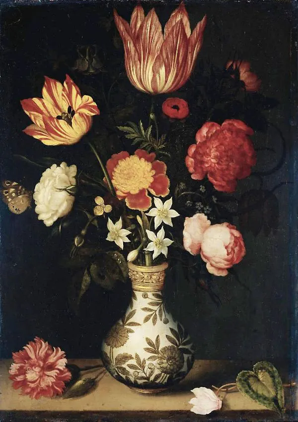 Still Life with Flowers in a Wan Li Vase 1619 By Ambrosius Bosschaert