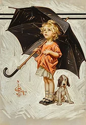 Caught in the Rain 1914 By J. C. Leyendecker