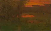 Landscape Sunset By George Inness
