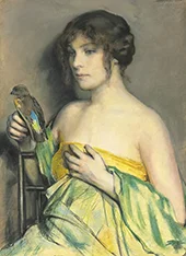 Woman with a Parrot By William Sargeant Kendall