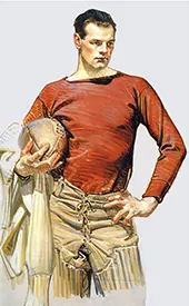 Football Player By J. C. Leyendecker