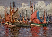 Boats in a Harbor By Aloysius O'Kelly