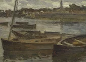 Boats Outside Concarneau By Aloysius O'Kelly