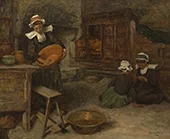 Breton Women in a Kitchen 1905 By Aloysius O'Kelly