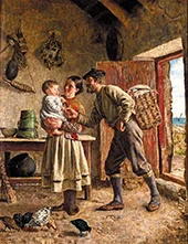 Feeding Hens West of Ireland By Aloysius O'Kelly