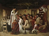 Mass in a Connemara Cabin 1883 By Aloysius O'Kelly