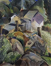 Untitled Houses and Rocks By Will Henry Stevens