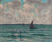Swimmers and Sailboats By Aloysius O'Kelly