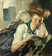 Portrait of a Young Woman By Leo Putz