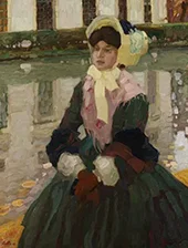 Portrait of Veronika Kirmair in The Schleissheim Garden 1903 By Leo Putz