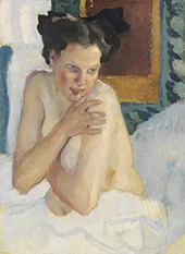 Seated Semi Nude By Leo Putz