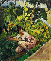 Toni in The Flowerbed 1924 By Leo Putz