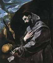 St Francis Praying By El Greco