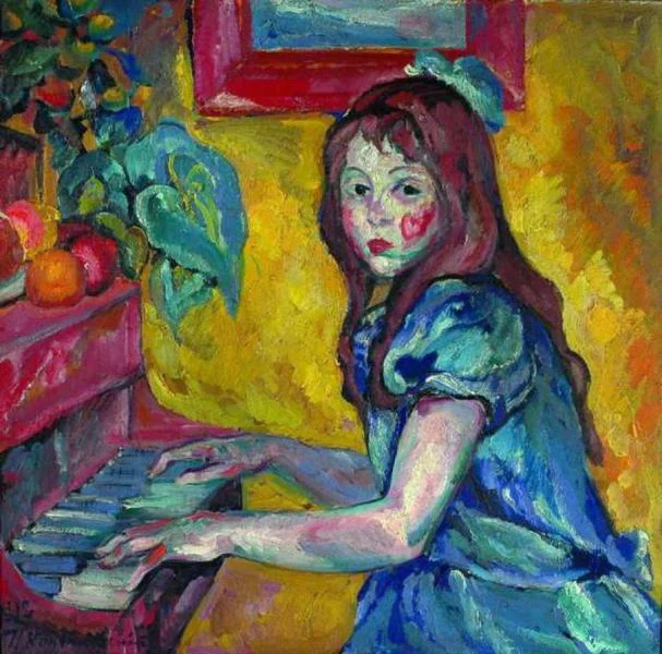 Girl Portrait 1912 By Pyotr Konchalovsky