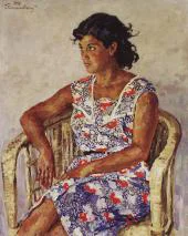 Portrait of a Spanish Girl By Pyotr Konchalovsky
