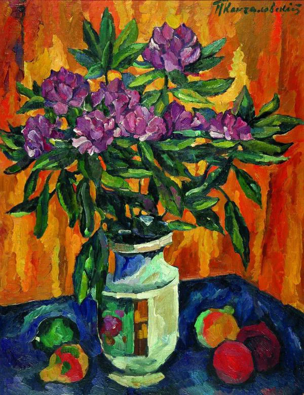 Still Life with Peonies in a Vase By Pyotr Konchalovsky