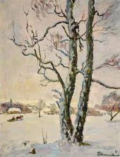 Winter Landscape Birch Tree 1947 By Pyotr Konchalovsky