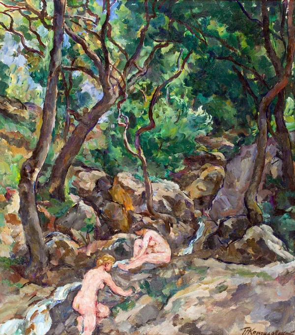 Women Washing by the Stream 1930 By Pyotr Konchalovsky