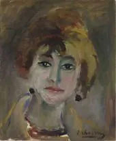 Self Portrait with Black Earrings c1950 By Emilie Charmy