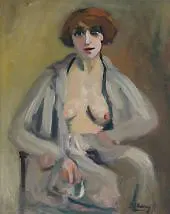 Self Portrait with Open Dressing Gown c1920 By Emilie Charmy