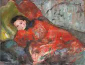 Young Girl Reclining c1897 By Emilie Charmy