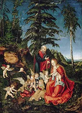 Rest of the Virgin during the Flight into Egypt By Lucas Cranach the Elder