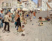 Campo Santa Margherita Venice 1884 By Ettore Tito