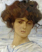 Portrait of a Young Girl By Ettore Tito